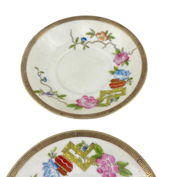 Vintage Hand-Painted Floral Patterned Porcelain Saucer Plates Set Of 4 - Picture 7 of 8